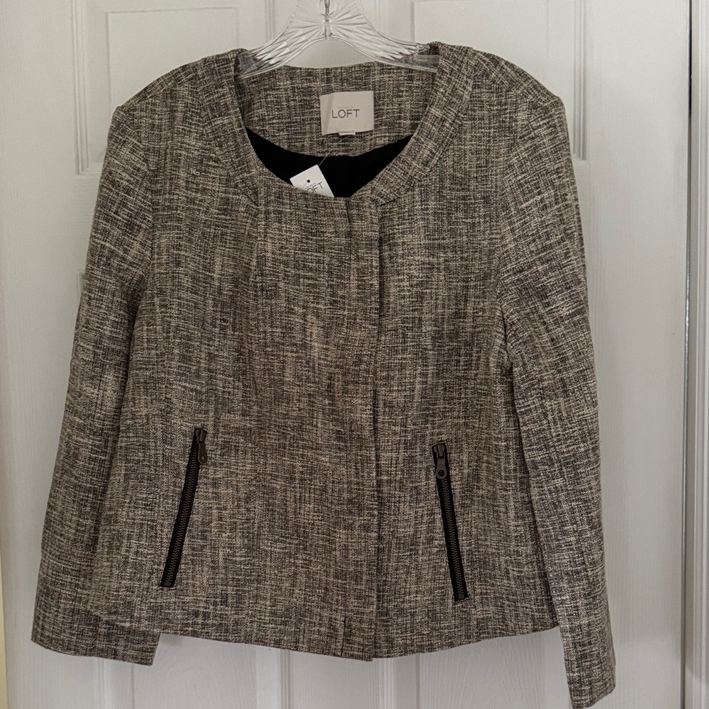 LOFT NWT Women's Cotton Blend Textured Blazer Size XL